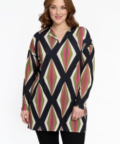 YOEK Wijde tuniek | Grote maten tuniek | Zwart | Maat 42/44