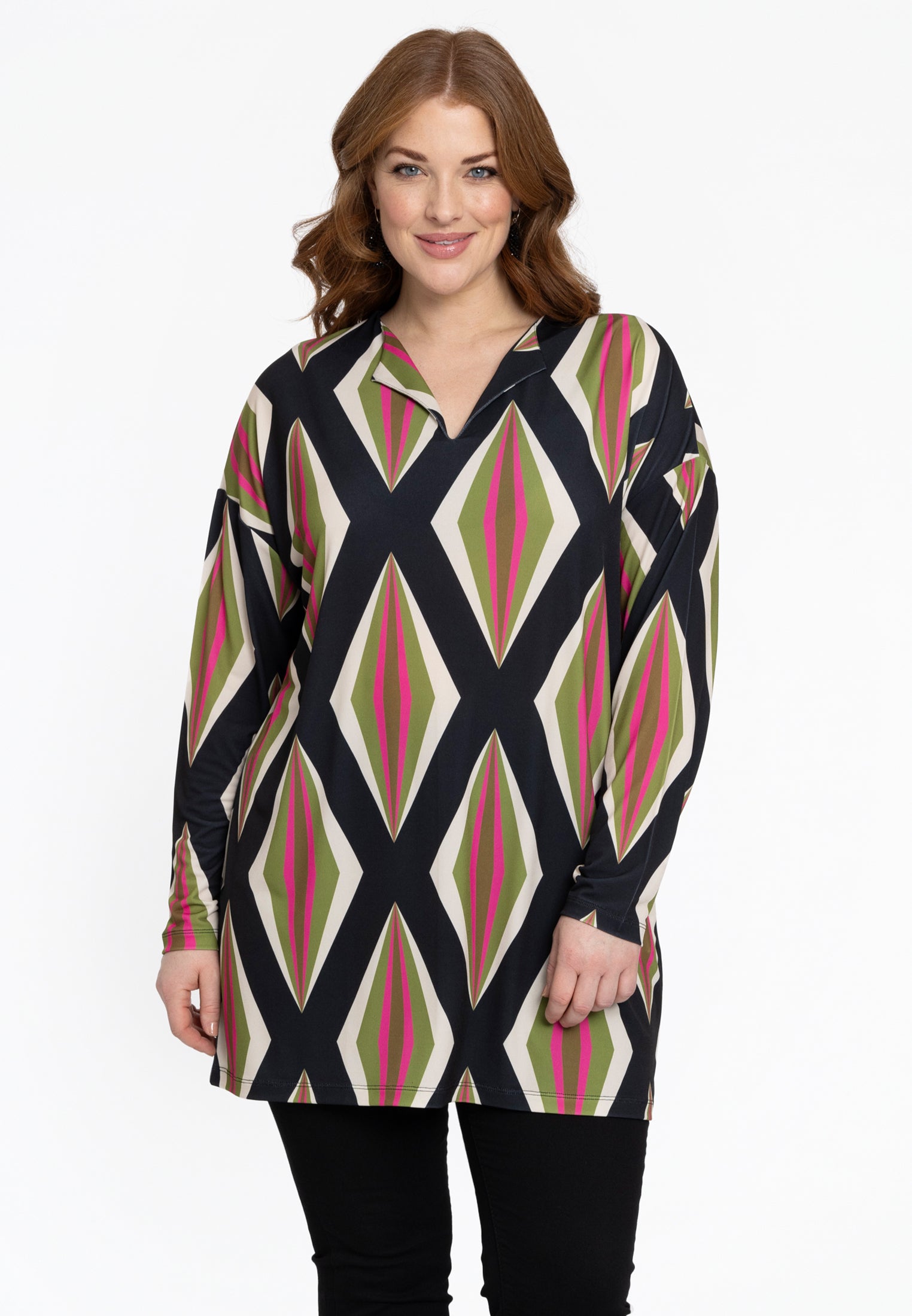 YOEK Wijde tuniek | Grote maten tuniek | Zwart | Maat 42/44