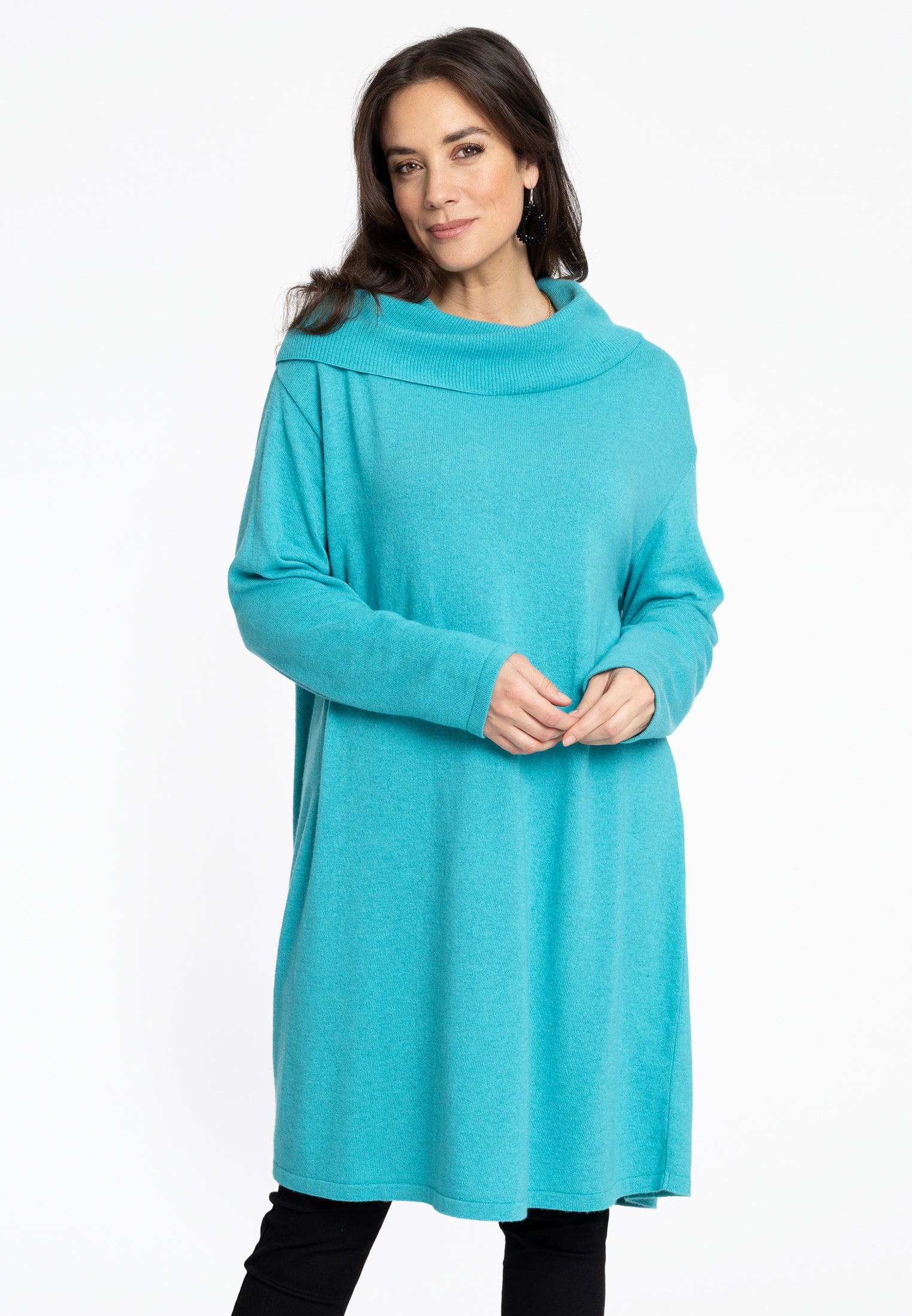 YOEK Lange trui | Turquoise | Maat 54/56