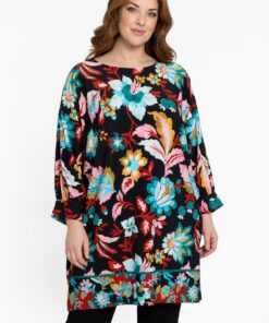 YOEK Wijde tuniek | Grote maten tuniek | Zwart | Maat 42/44