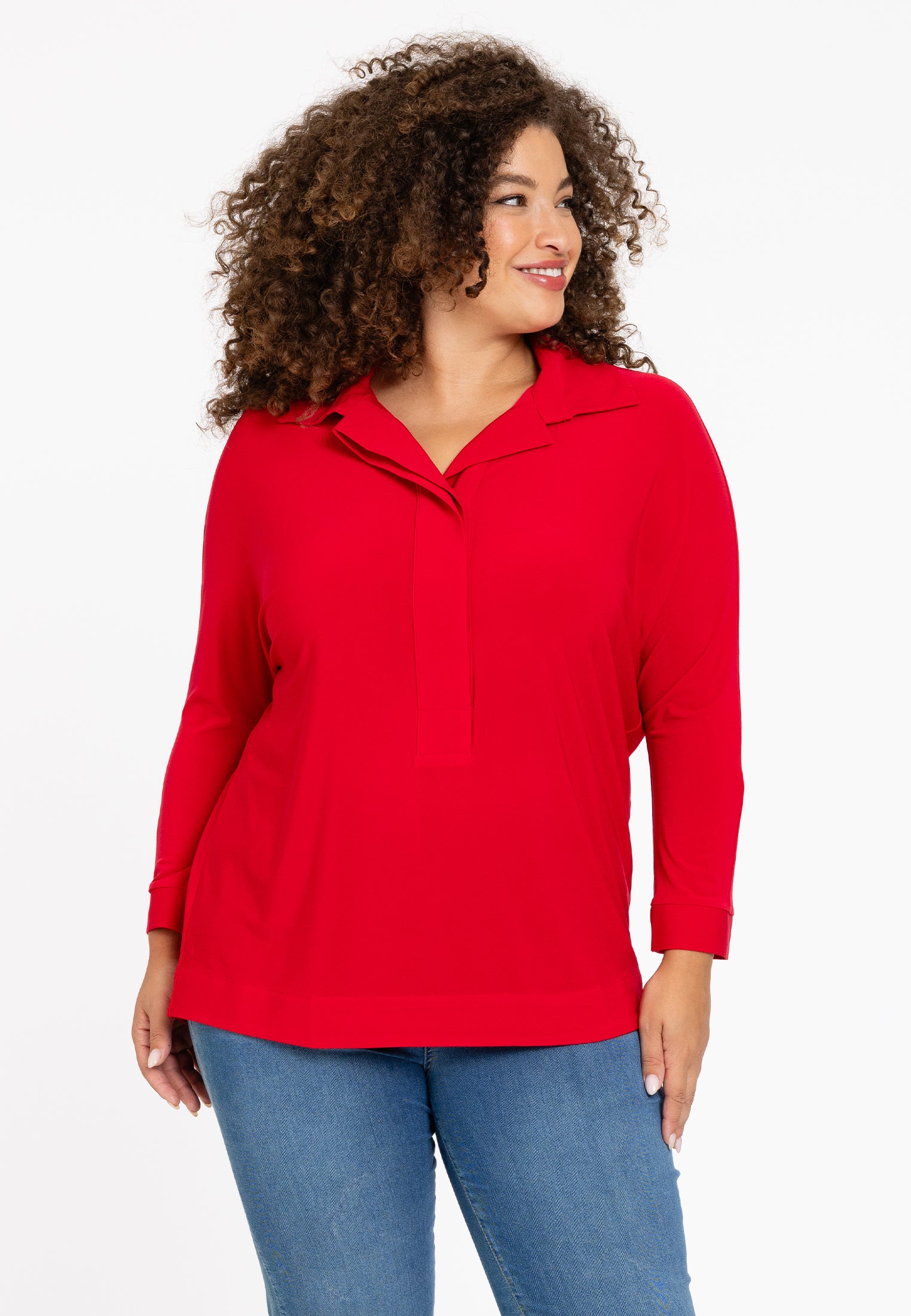 YOEK Blousekimono mouw | Rood | Maat 58/60