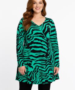 YOEK Tunic wide bottom VERDI | Groen | Maat 42/44