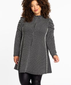 YOEK Tunic JAQUARD KNIT | Zwart | Maat 42/44