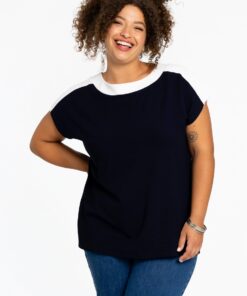 YOEK Tuniek sleeveless VITA | Grote maten tuniek | Blauw | Maat 38/40