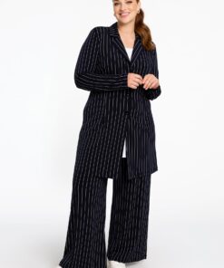 YOEK Pantalon loose fit PINSTRIPE | Blauw | Maat 38/40