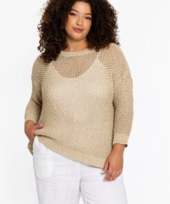 YOEK Gouden lurex pullover | Goud | Maat 54/56
