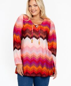 YOEK Tuniek ajour PINKY | Grote maten tuniek | Roze | Maat 54/56