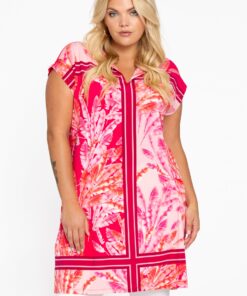 YOEK Tuniek SCARF | Grote maten tuniek | Roze | Maat 42/44