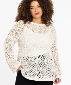YOEK Top crochet LOUNGE | Beige | Maat 42/44