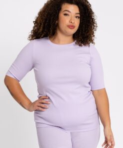 YOEK T-shirt LOUNGE | Lila | Maat 46/48