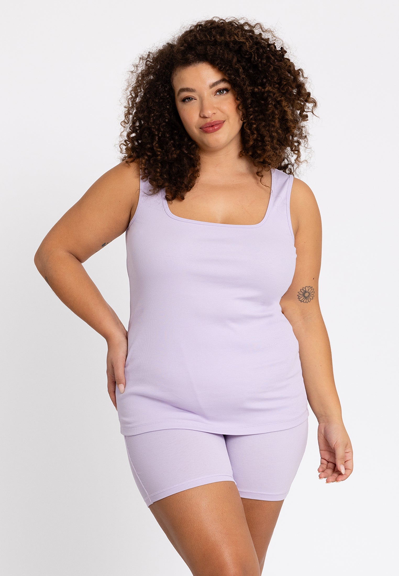YOEK Tanktop LOUNGE | Lila | Maat 42/44