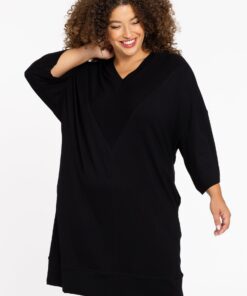 YOEK Sweater-jurk LOUNGE | Zwart | Maat 46/48