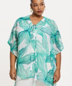 YOEK Kaftan SEASTAR | Turquoise | Maat 54/56