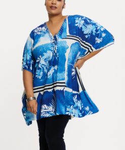 YOEK Kaftan AZZURO | Blauw | Maat 50/52