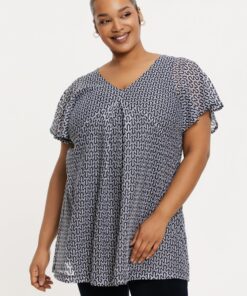 YOEK Tuniek wide bottom RODI | Grote maten tuniek | Blauw | Maat 50/52