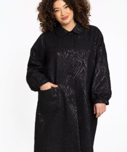 YOEK Lange jas SARAH | Zwart | Maat 54/56