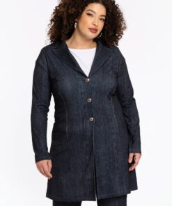 YOEK Lange blazer DENIM | Zwart | Maat 38/40