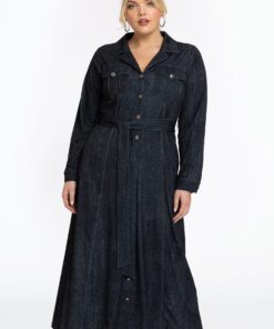 YOEK Jurk DENIM | Zwart | Maat 58/60