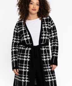 YOEK Vest CHECK | Zwart | Maat 50/52