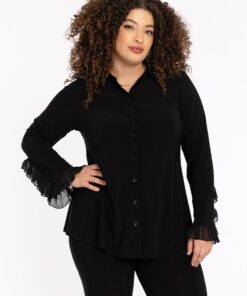 YOEK A-lijn blouse | Zwart | Maat 38/40
