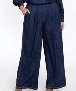 YOEK Pantalon Marlene DENIM | Blauw | Maat 42/44