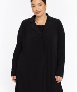 YOEK A-lijn blazer PLISSE | Zwart | Maat 54/56