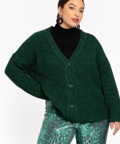 YOEK Gebreid vest | Groen | Maat 46/48