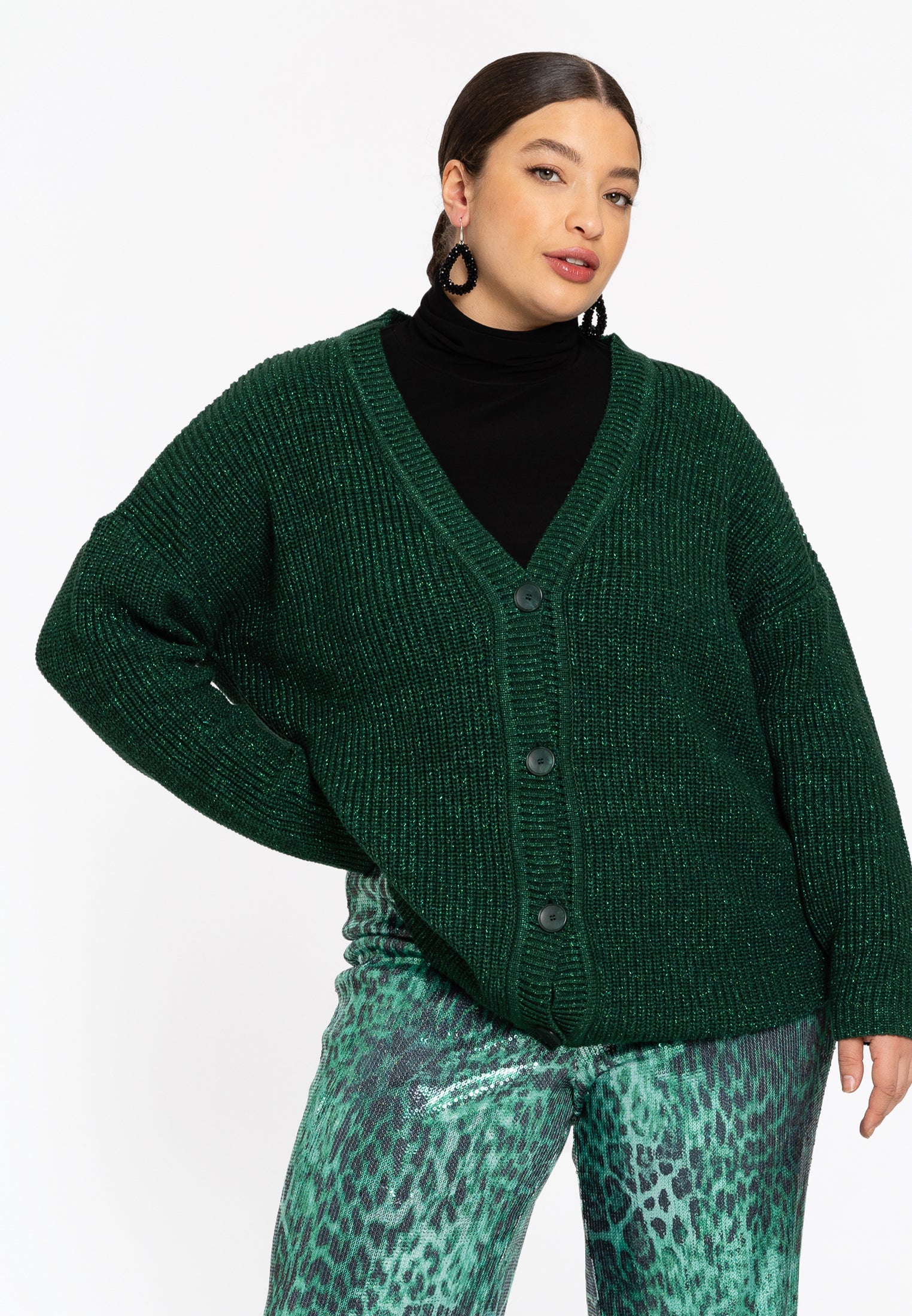 YOEK Gebreid vest | Groen | Maat 46/48