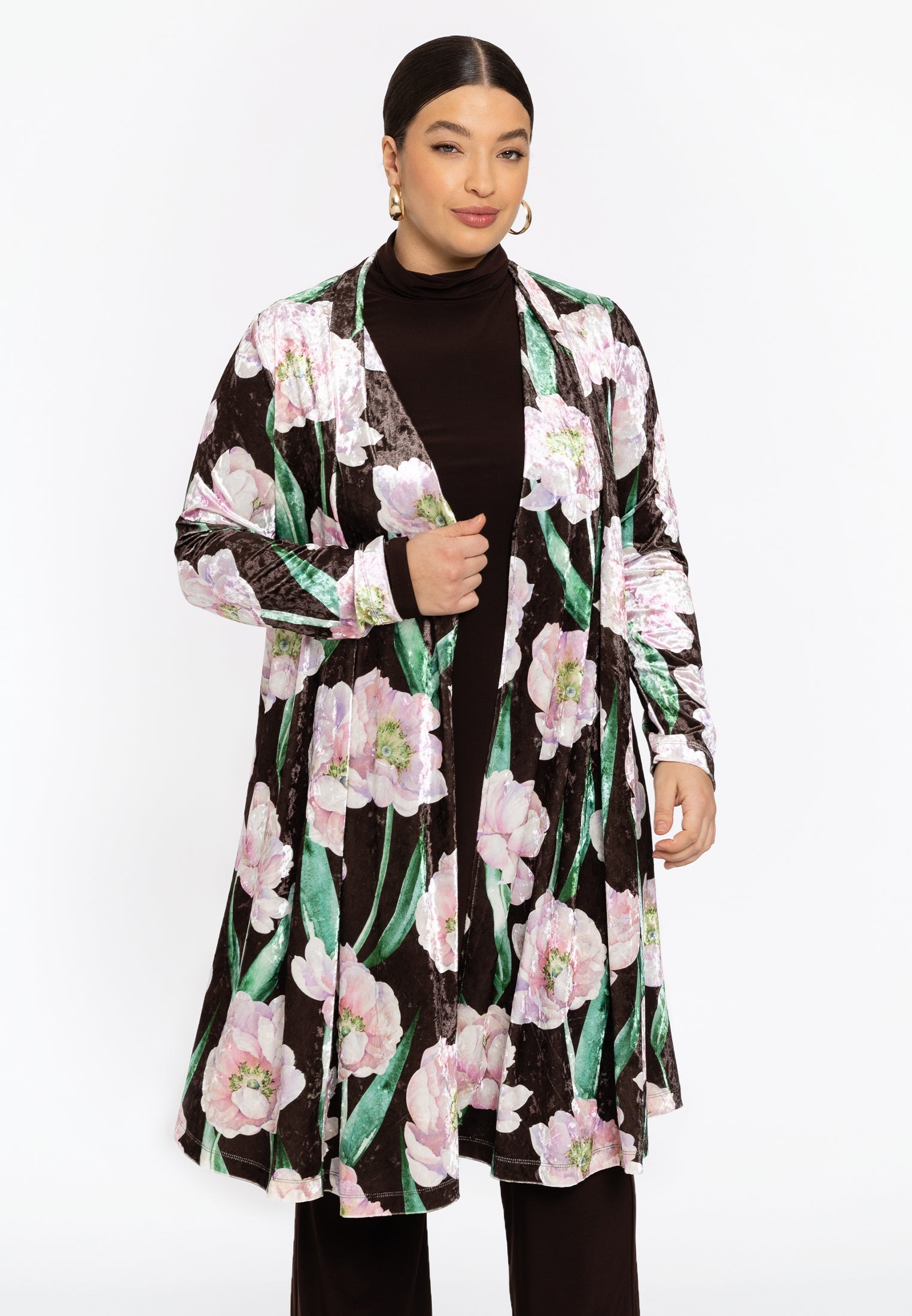 YOEK Velours vest FIORITO | Bruin | Maat 50/52