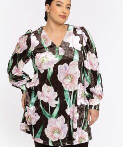 YOEK Tuniek wide bottom FIORITO | Grote maten tuniek | Bruin | Maat 42/44