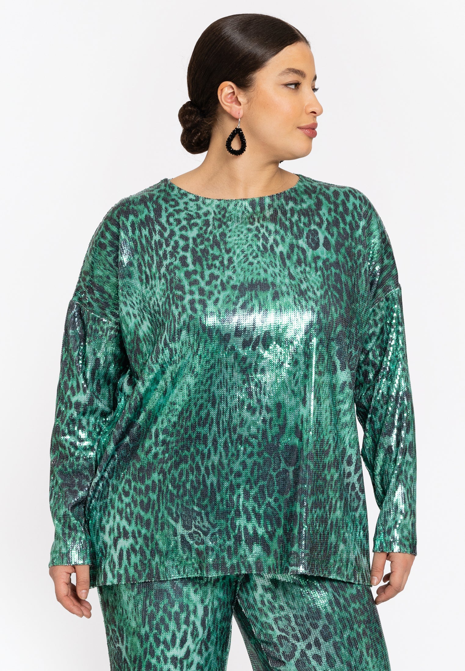 YOEK Top MOIRA | Groen | Maat 38/40
