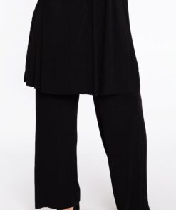 YOEK Pantalon PLISSE | Zwart | Maat 38/40