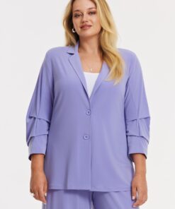 YOEK Blazer geplooide mouw | Lila | Maat 58/60