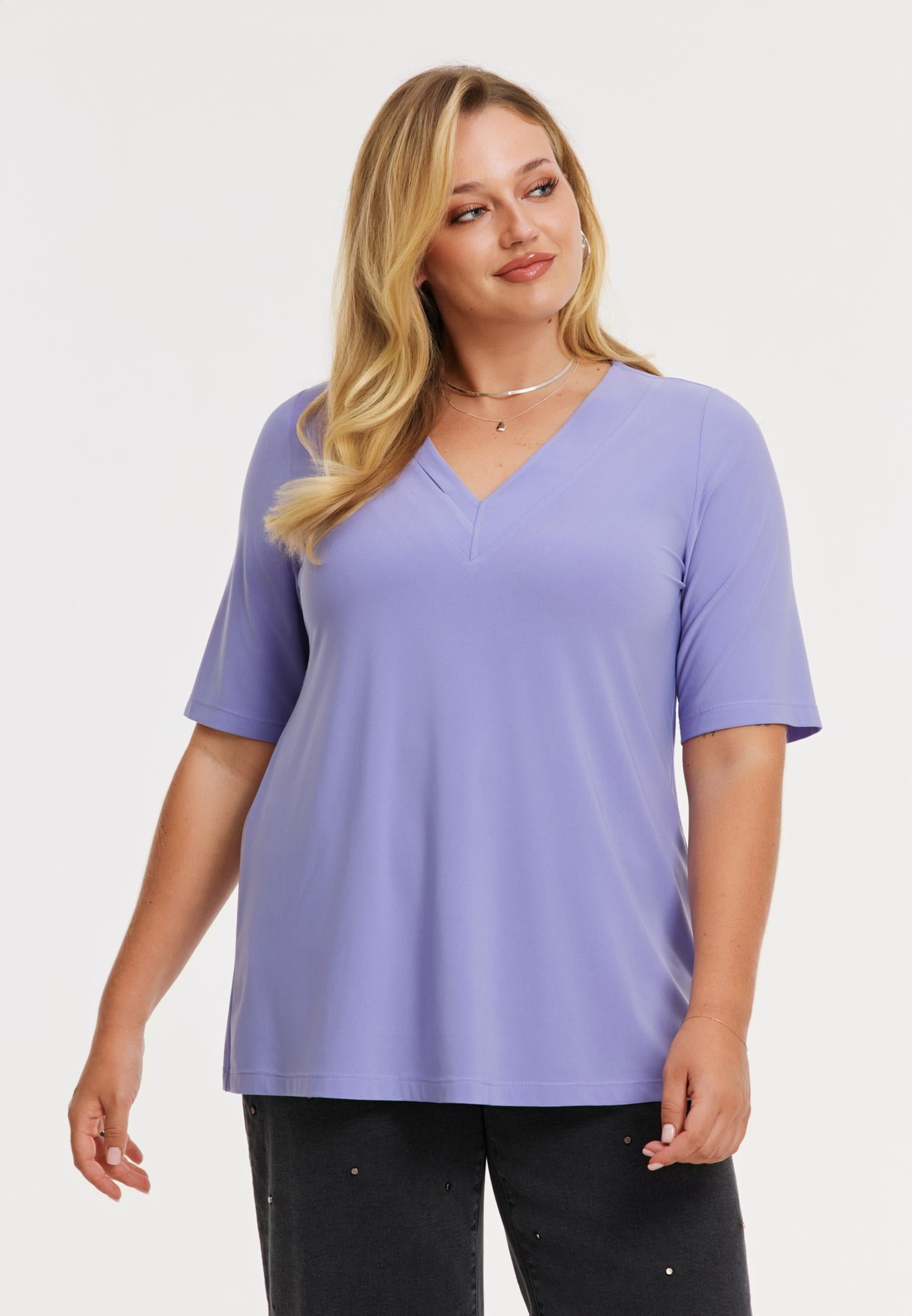 YOEK T-shirt A-lijn | Lila | Maat 58/60