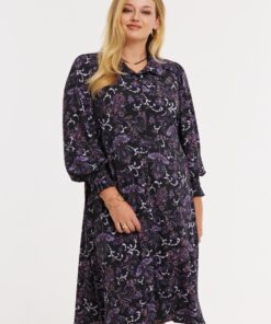 YOEK Jurk BOHO | Paars | Maat 50/52