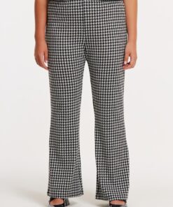 YOEK Pantalon bootcut CHECK | Zwart | Maat 58/60
