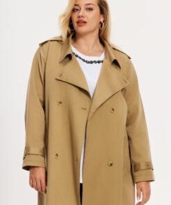 YOEK Trenchcoat mets | Bruin | Maat 42/44