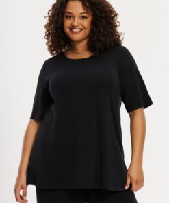 YOEK Tuniek flare LOUNGE | Grote maten tuniek | Zwart | Maat 46/48