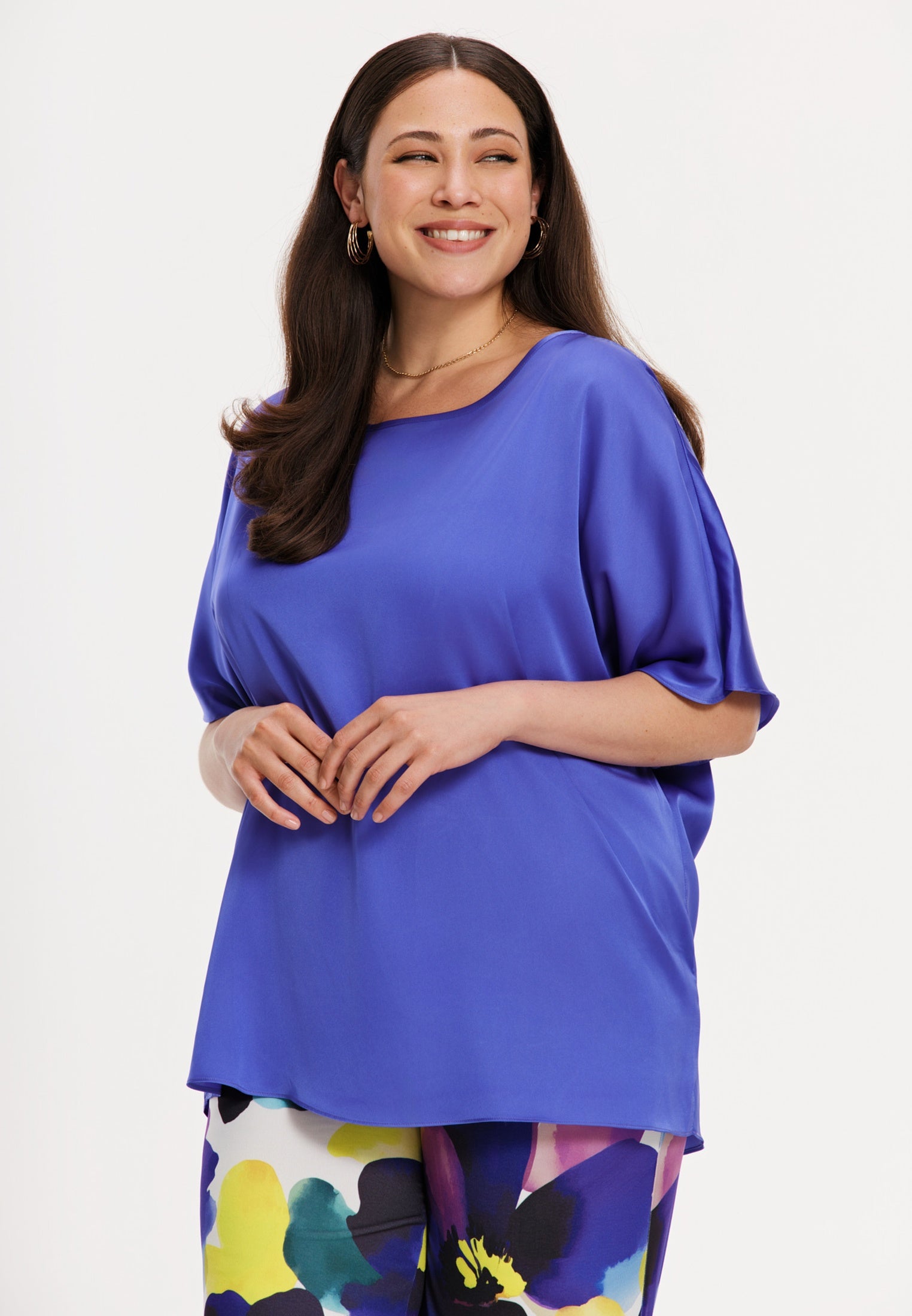 YOEK Top SATIN | Lila | Maat 50/52