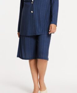 YOEK Bermuda PINSTRIPE | Blauw | Maat 58/60