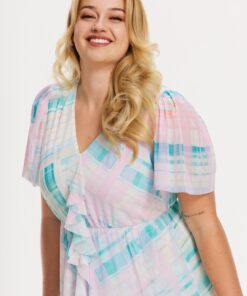YOEK Jurk HIDEAWAY | Turquoise | Maat 58/60