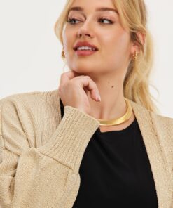 YOEK Cardigan METALLIC | Goud | Maat 58/60
