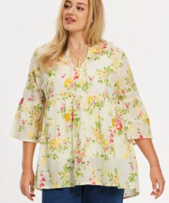 YOEK Tuniek MARYGOLD | Grote maten tuniek | Geel | Maat 46/48