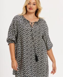 YOEK Tuniek SUNDECK | Grote maten tuniek | Zwart | Maat 42/44