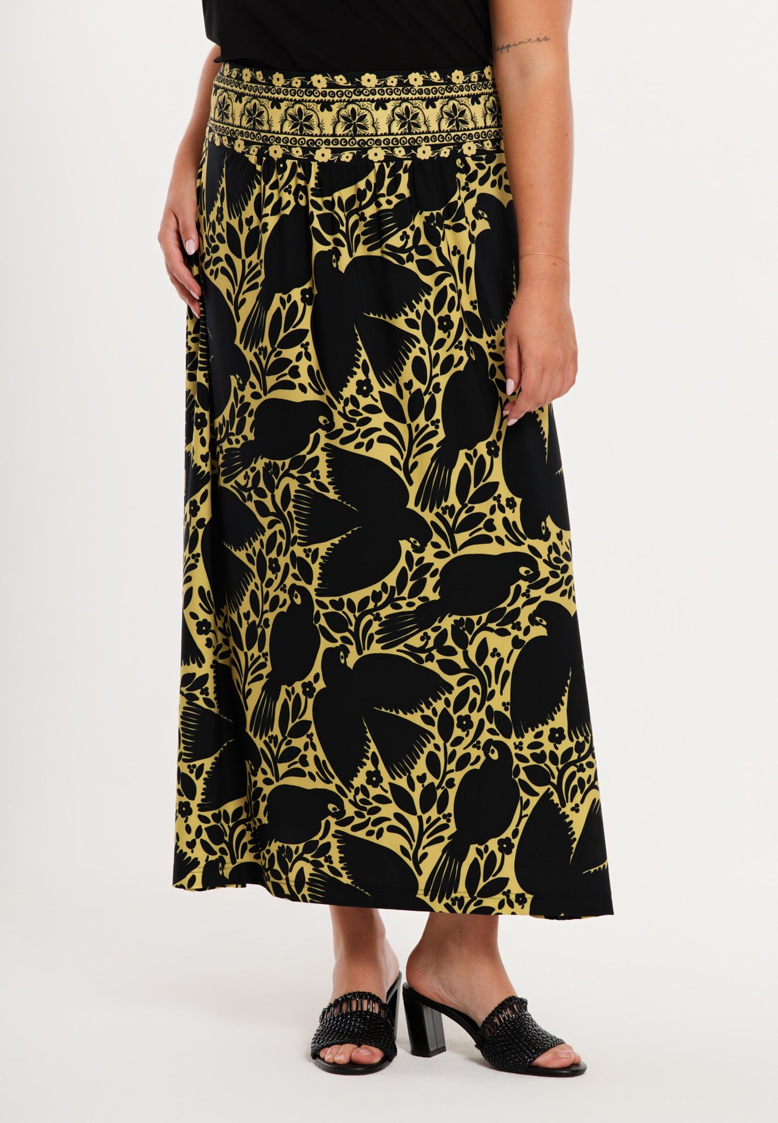 YOEK Rok PARADISE | Geel | Maat 54/56