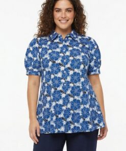 YOEK BlouseE | Blauw | Maat 58/60