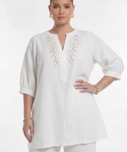 YOEK Tuniek | Grote maten tuniek | Wit | Maat 42/44