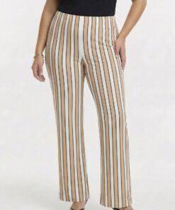 YOEK Pantalon DECOSTRIPE | Lichtbruin | Maat 38/40