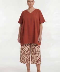 YOEK Tuniek BRICK | Grote maten tuniek | Bordeaux | Maat 54/56