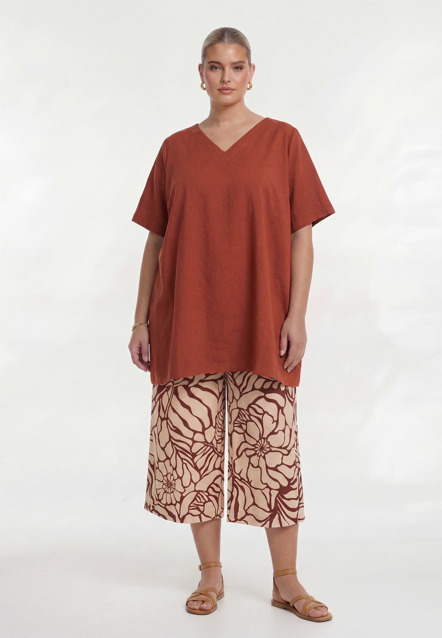 YOEK Tuniek BRICK | Grote maten tuniek | Bordeaux | Maat 54/56